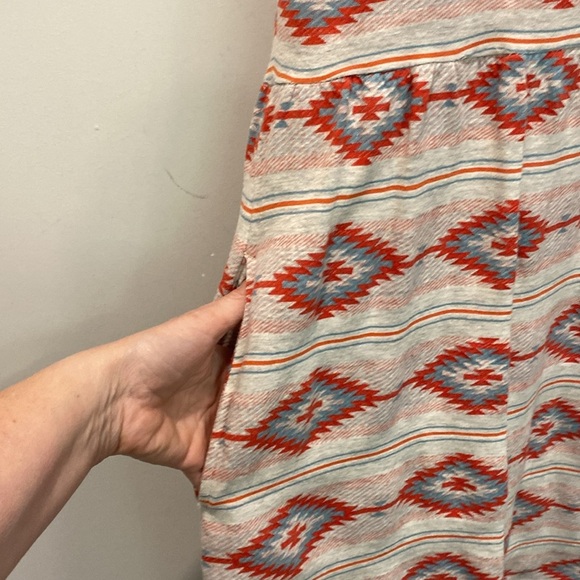 Obey Aztec Patterned Mini Dress Red and Grey - Picture 4 of 11